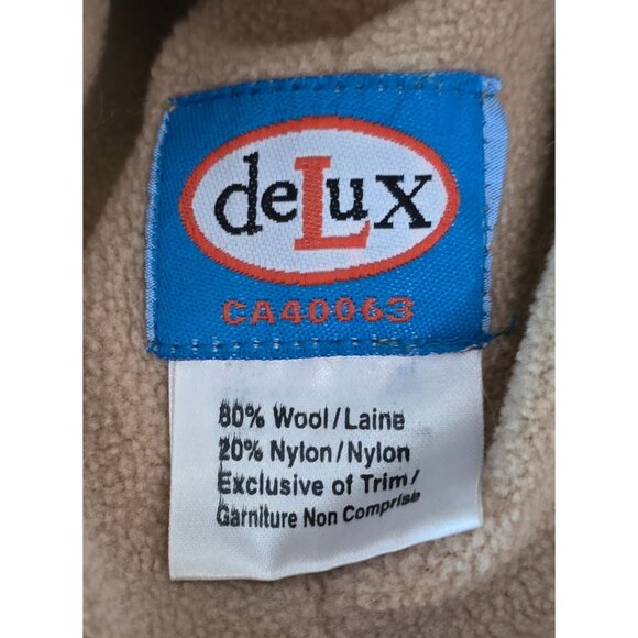 Lion-Themed Knit Winter Hat Ear Flaps & Pom-Poms By DeLux  80% Wool & 20% Nylon - Picture 5 of 7